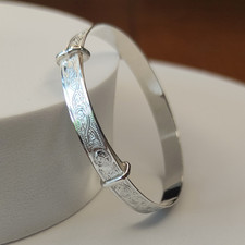 Sterling Silver Celtic Design Baby Bangle - Expanding Bangle for Babies Toddlers