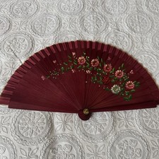 Spanish Double Sided Painted Wooden Fans Wedding Party Hand Held Fan