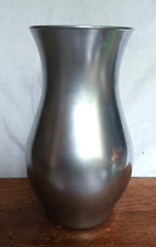 Large silver coloured vase. Painted glass