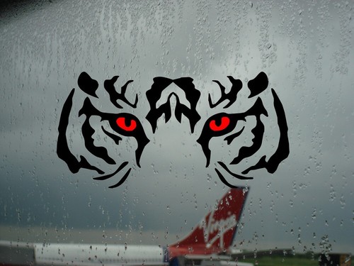 Red eye tiger head - red, decal