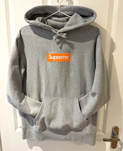 Supreme grey orange box logo - grey,