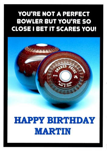 Bowls birthday card - bowls,