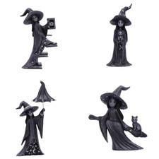 Nemesis Now Little Souls Witch Figurines Black Goth Cats Spells Magic Boxed Gift