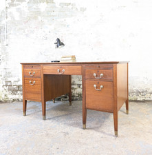 Vintage Mid Century Desk Teak Drawers Home Office Industrial 1960s DELIVERY