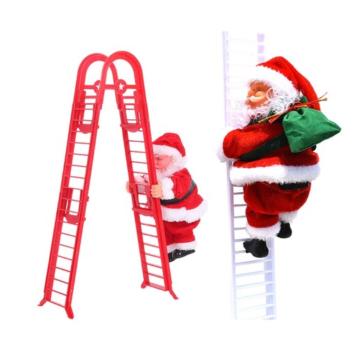 Musical santa climbing ladder - musical,