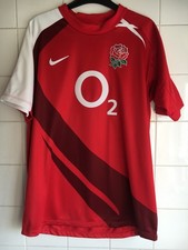 England Rugby Union Medium  2007-2009 Nike Red Away Jersey O2 Rare Vintage VGC