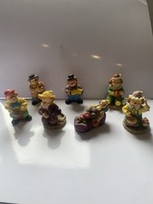Clown Figurines Set of 8, Small Unusual Ornaments - Playing In A Band