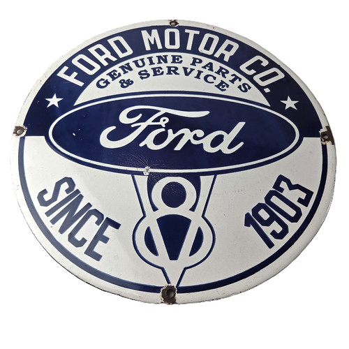 Vintage ford motors sign v8 - ford,