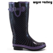 LADIES WATERPROOF WELLIES RAIN SNOW FESTIVAL GARDEN WELLINGTON FLAT BOOTS SIZE 