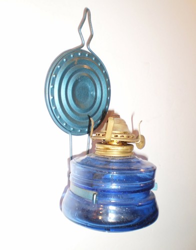 Vintage blue glass - blue, oil
