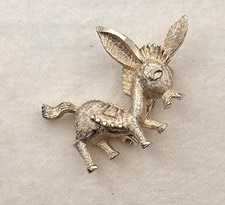 Vintage Donkey Brooch Pin Gold