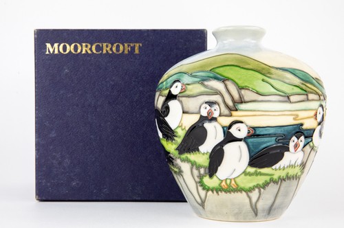 Moorcroft pottery puffin - pottery, 'puffin'