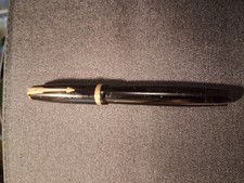 1946 PARKER DUOFOLD DENMARK FOUNTAIN PEN - OLSON BLACK GT  OLSON MARKED 14 K NIB