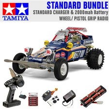 Tamiya RC 47304 Fighting Buggy/Super Champ 1:10 Standard Wheel Radio Bundle