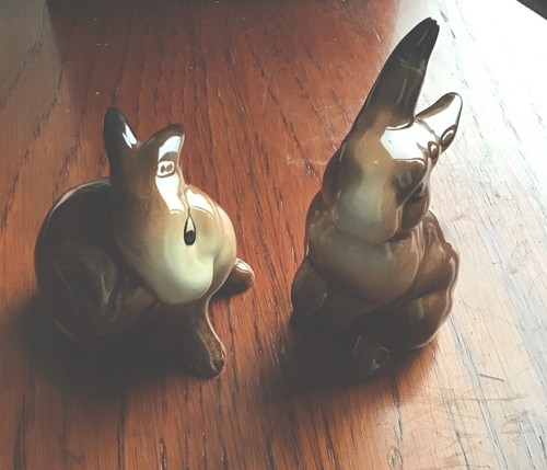 Ornaments rabbits pair rare - ornaments,