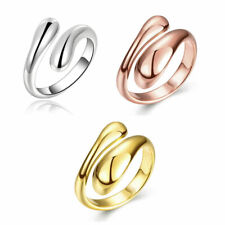 Teardrop Ring Thumb Wrap Ring Silver Gold Rose Plated Adjustable Chic Free Post