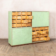 VINTAGE GREEN PINE CUPBOARD