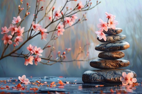 Zen stones meditation canvas - zen,