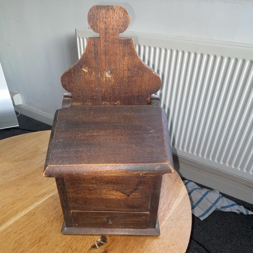 Vintage french wooden salt box - vintage,