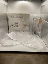 Sezanrpt Acrylic Wall Shelf 7x7 Inches Clear Corner Floating Shelf 2 Pack A1B2