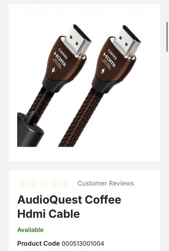 Audioquest coffee hdmi cable - coffee,