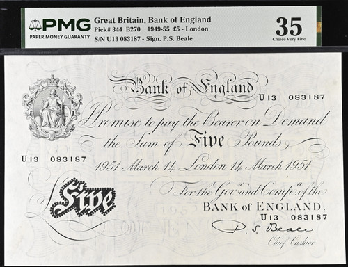 White five pound note - white,
