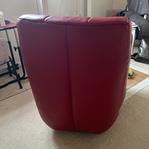 Dfs red leather upholstered - red,