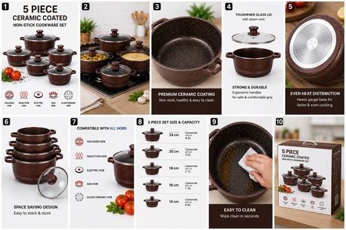 5pcs induction non - 5pcs,