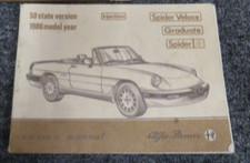 1986 Alfa Romeo Spider Veloce Graduate Owner Operator Manual User Guide