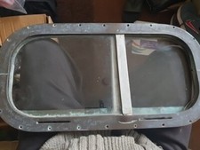 1 x vintage old porthole sliding window solid brass boat ship rectangular