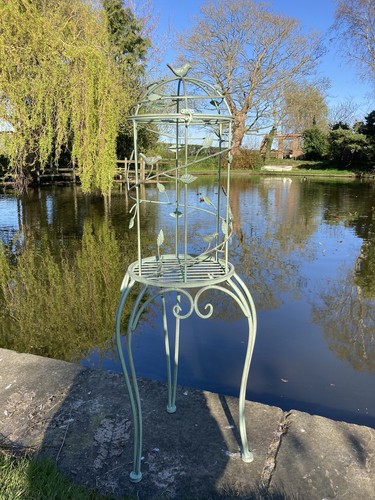 Green metal bird - cage, style