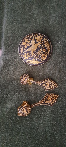 Damascene clip earrings - damascene,