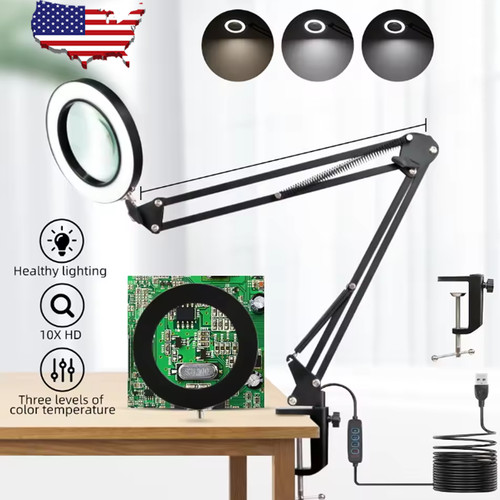 10x magnifying glass desk - glass,