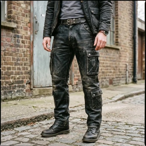 Men genuine leather cargo - genuine,
