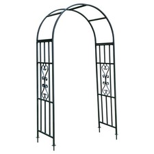 Woodside Metal Garden Arch, Traditional Decorative Archway for Paths/Entrances