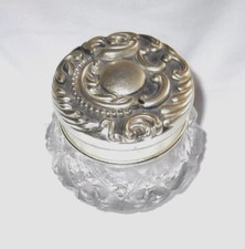 Vintage AVON GLASS VANITY JAR Field Flowers Cream pot - Rare collectable