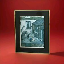 Art Prints: Tom Dodson: Signed 1977: "In The Back Yard" Framed Print.