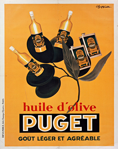 Vintage olive oil poster - olive,