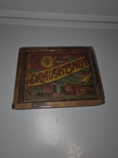 Antique Draugtsmen With Draught Board Game Collectable Vintage