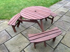 Round Wooden Picnic Table