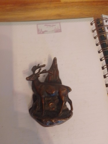 Vintage brass bronze stag door - brass/bronze,