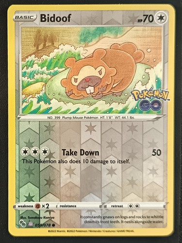 Pokemon bidoof peelable - go,