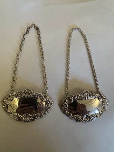 Pair silver decanter - pair,