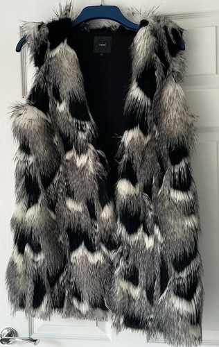 Next black grey white gilet - black,