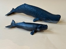 Schleich 2000 Sperm Whale 16084 & Calf 16095 1:32 Scale Sea Animal Toy Figure