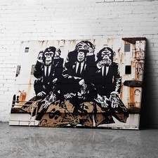 3 Wise Monkeys Banksy Canvas