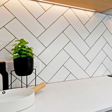 White Metro Tiles Flat Satin