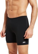 Zoggs Swim Trunks Men's Chlorine-Resistant Soft Cottesloe Mid Jammer Black 30 UK