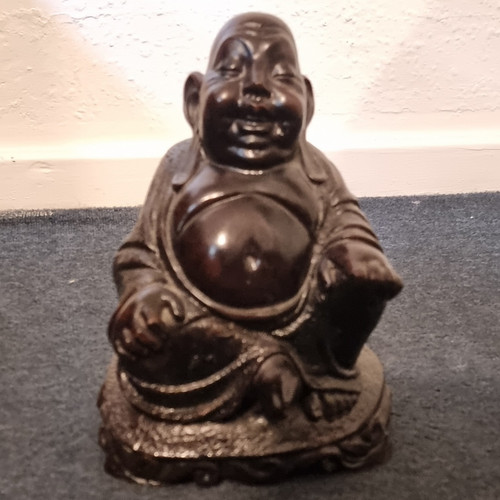 Laughing buddha dark brown - laughing,