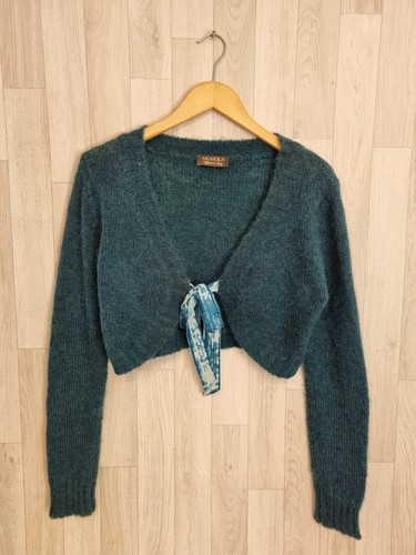 Mohair teal cardigan - cardigan, nuvola
